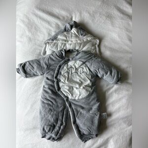 My Neighbor Totoro Gray and White Baby Onesie with Hood